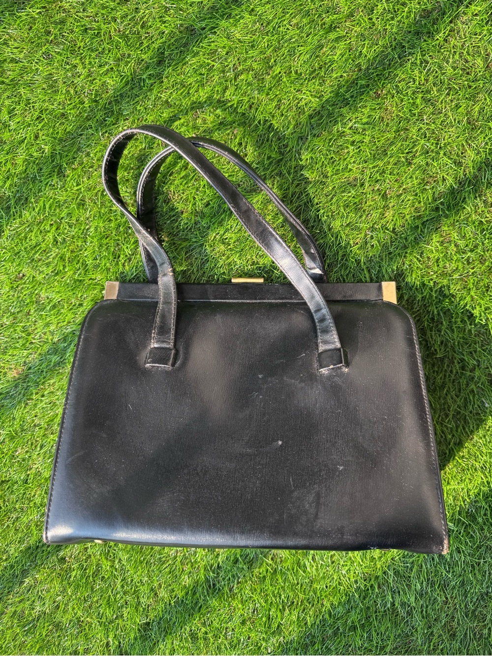 VINTAGE CLASSIC BLACK SATCHEL BAG